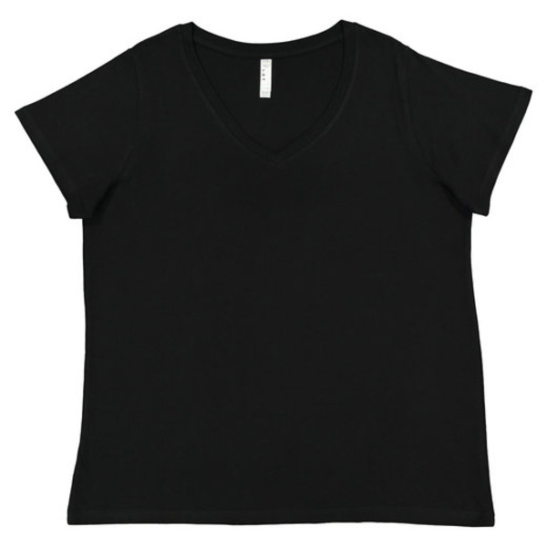 Ladies' Curvy V-Neck Fine Jersey T-Shirt Thumbnail